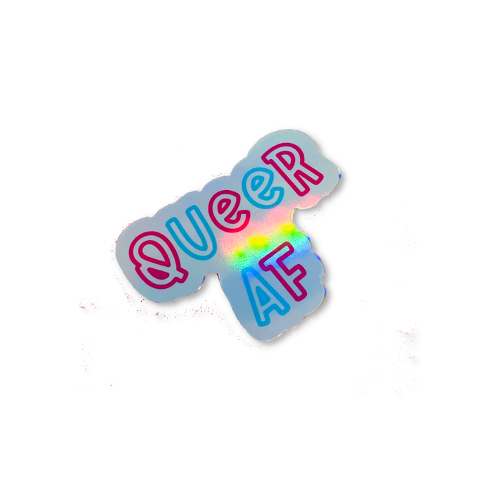 Queer af Holographic Vinyl Sticker