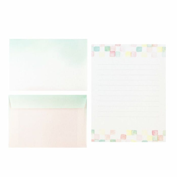 Letter Writing Set - Checkered Watercolour