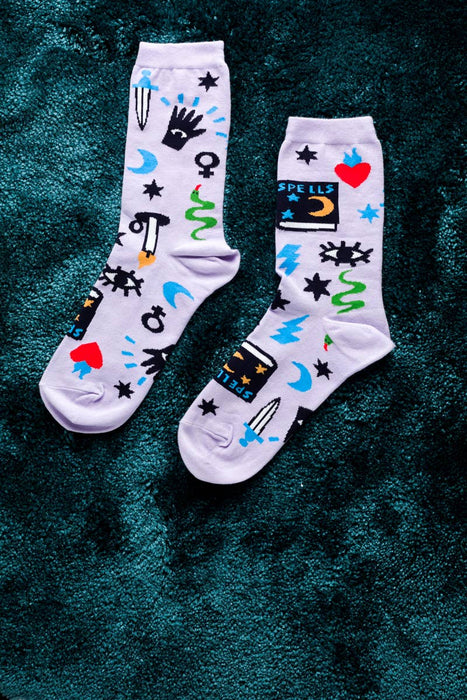 Witchy Mystic Spells Women's Crew Socks - Halloween Outfit