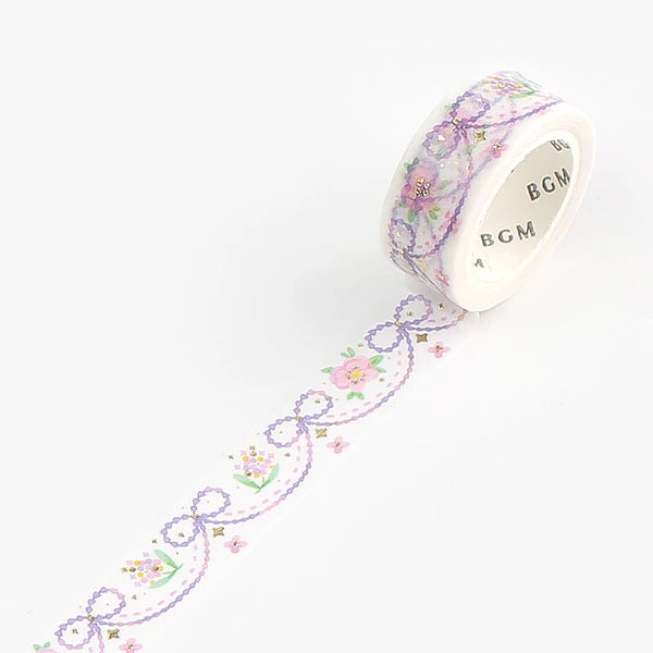 BGM Washi Tape - Purple Embroidery