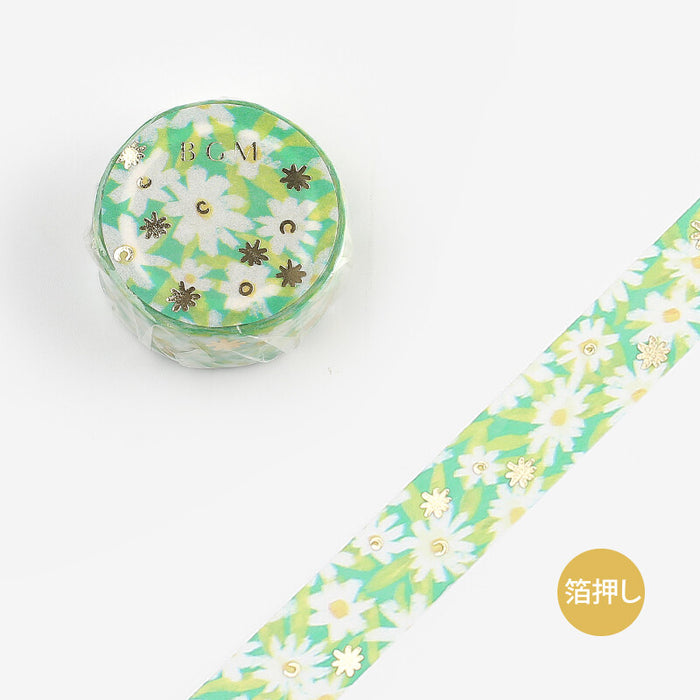 BGM Washi Tape: Green Flower Garden