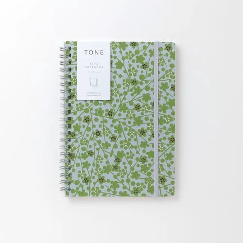 Shogado TONE Ring Notebook | A5, graph - Green Blossom