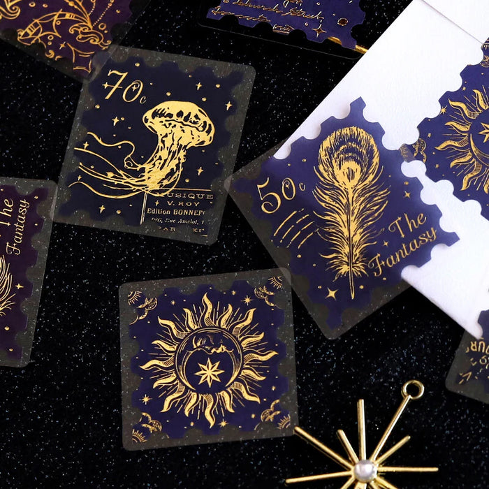 Sticker Flakes - Postage Stamp: Fantasy