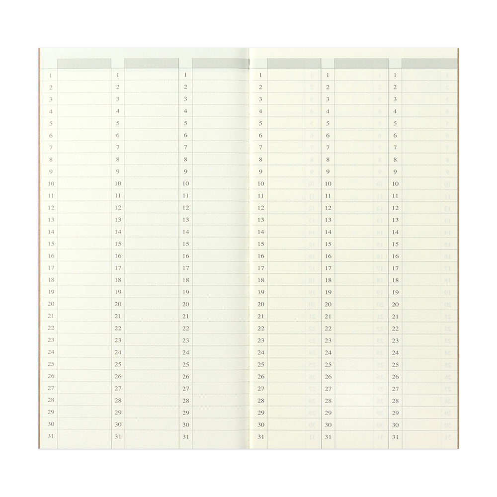 TN Traveler's Notebook Refill 018 (Weekly Free Diary Vertical) - Regular Size