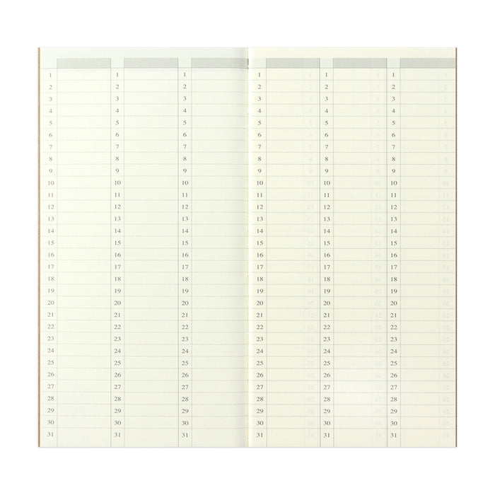 TN Traveler's Notebook Refill 018 (Weekly Undated, Vertical) - Regular Size