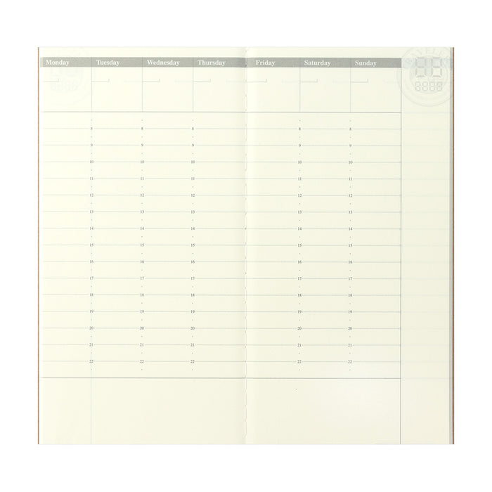 TN Traveler's Notebook Refill 018 (Weekly Free Diary Vertical) - Regular Size