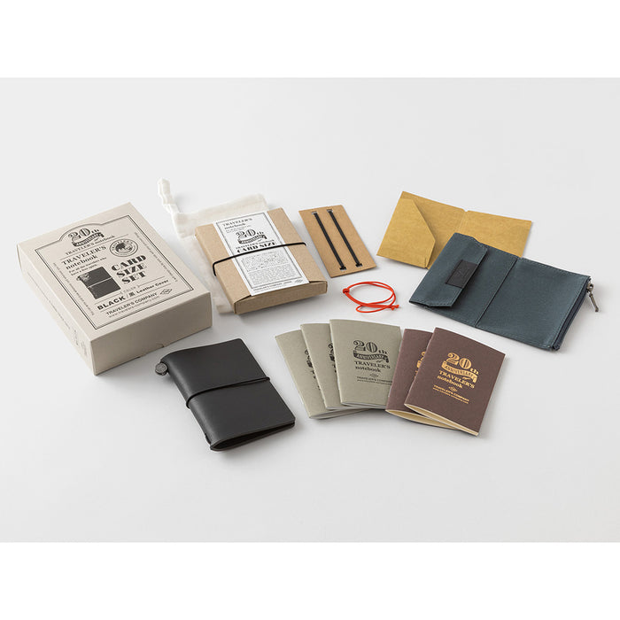 TN Traveler's Notebook Card Size 20th Anniversary Set - Black