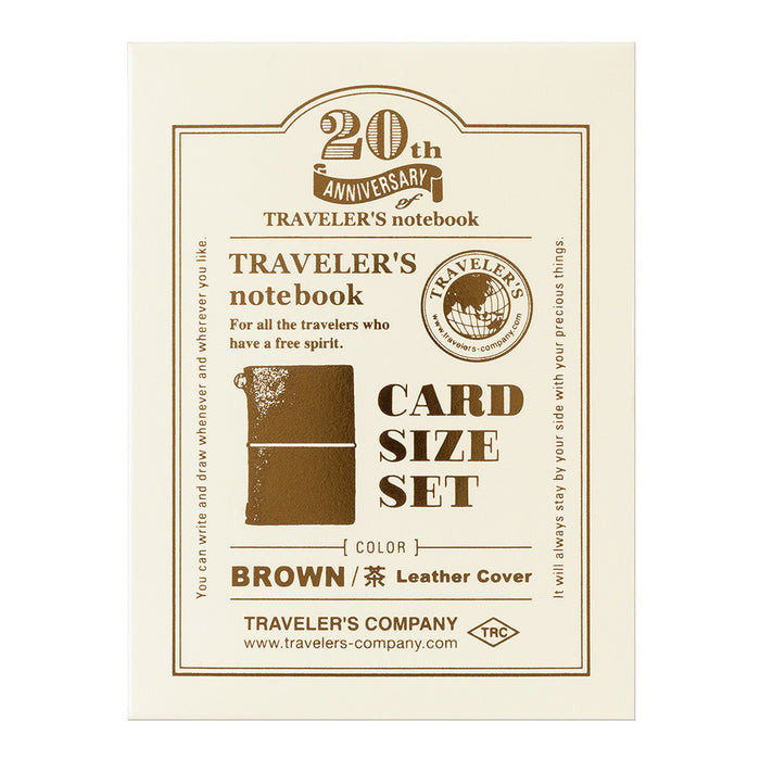 TN Traveler's Notebook Card Size 20th Anniversary Set - Brown