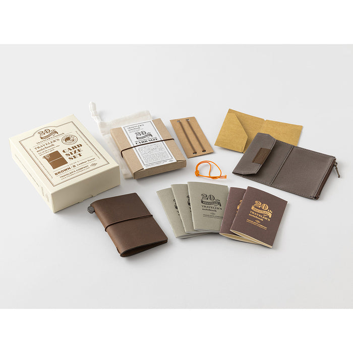 TN Traveler's Notebook Card Size 20th Anniversary Set - Brown