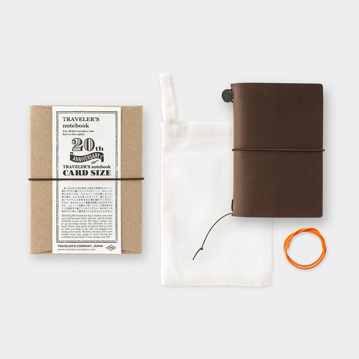 TN Traveler's Notebook Card Size 20th Anniversary Set - Brown