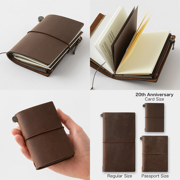 TN Traveler's Notebook Card Size 20th Anniversary Set - Brown