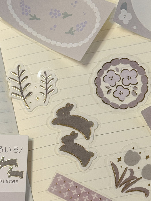 BGM Memo Stickers - Flowers/Gray