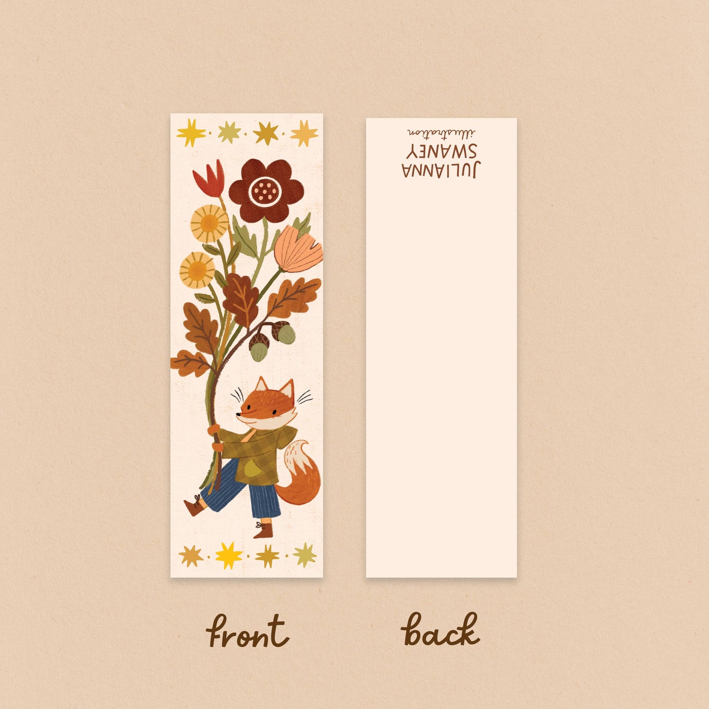 Flower Fox Bookmark
