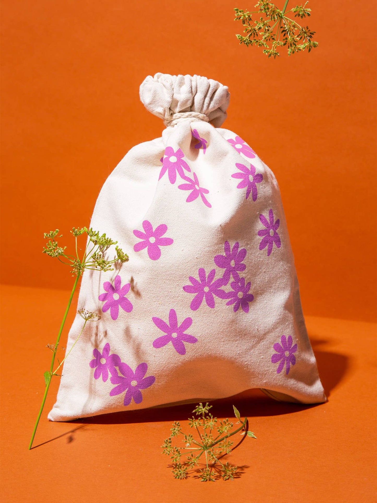 Lavender Flowers • Drawstring Bag • 11x14