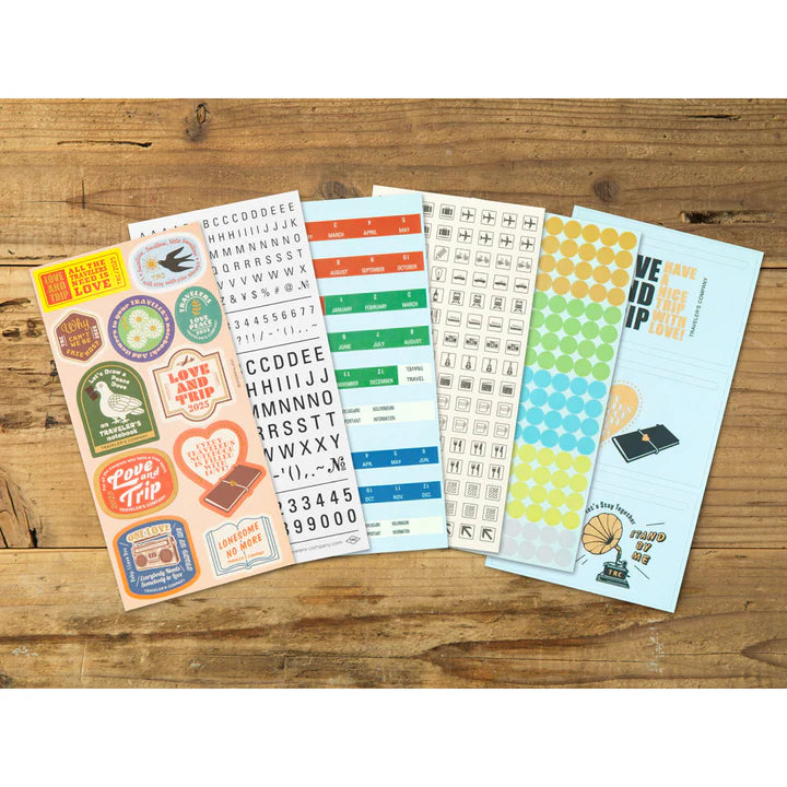 TN Traveler's Notebook - 2025 "Love and Trip" 6 Sheet Sticker Set