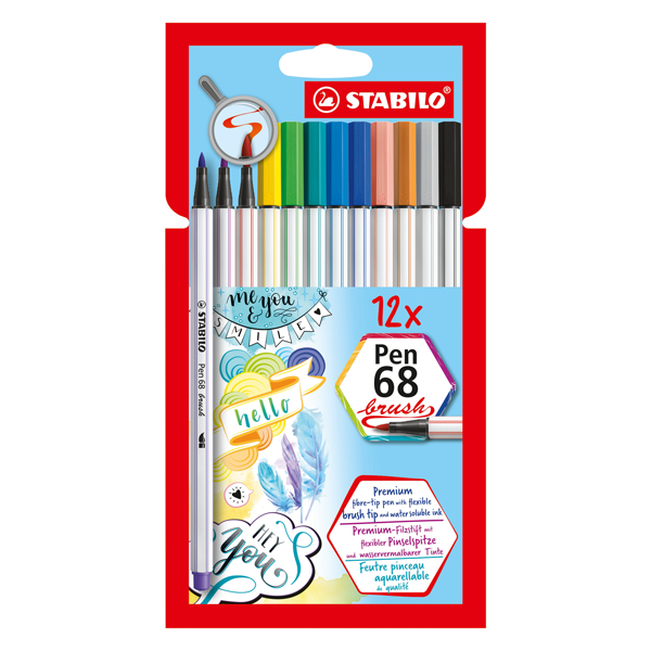 Stabilo Pen 68 Brush Pens | Pack of 12