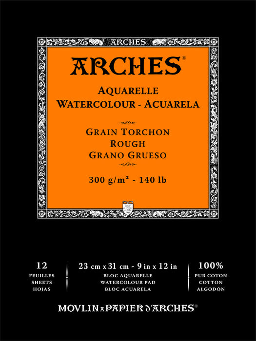 ARCHES Aquarelle Watercolour Paper Pad - Rough, 9" x 12"