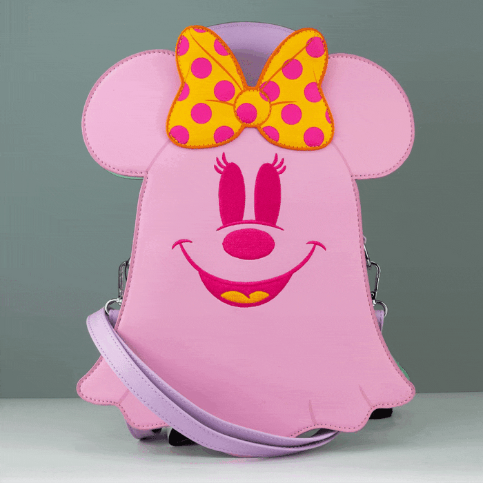 Loungefly x Disney // Minnie Mouse Pastel Pink Ghost Minnie Mini-Backpack // glows in the dark!
