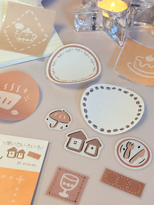 BGM Memo Stickers - Coffee/Brown