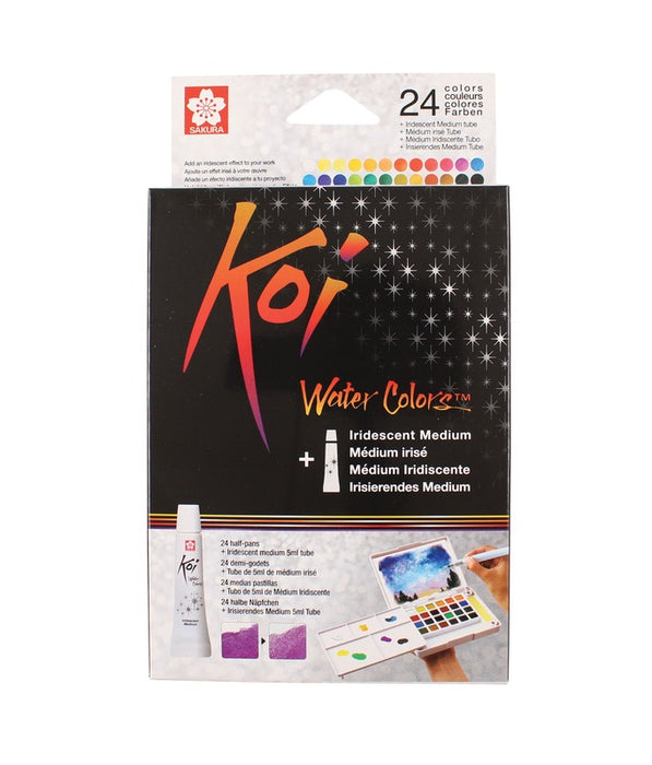 Koi Watercolour | Set of 24 | with 5ml tube of Iridescent Medium
