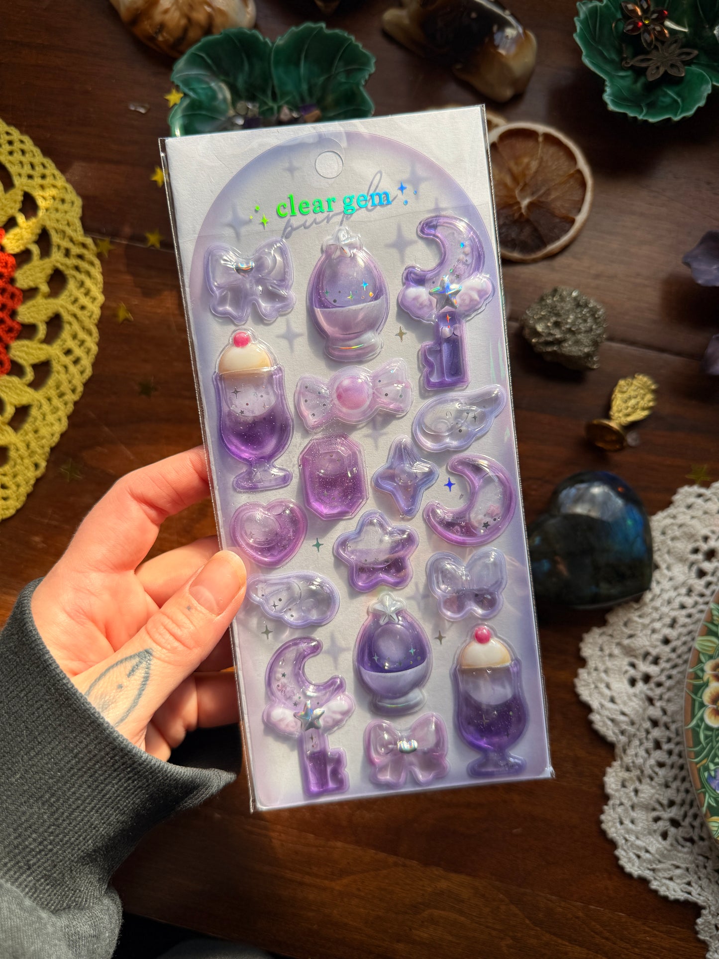 Chunky Gem Sticker Sheet / purple