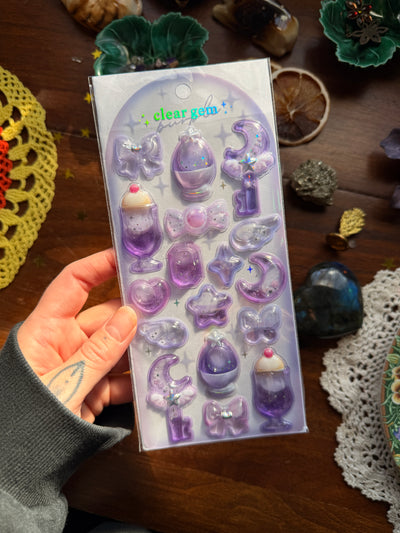 Chunky Gem Sticker Sheet / purple