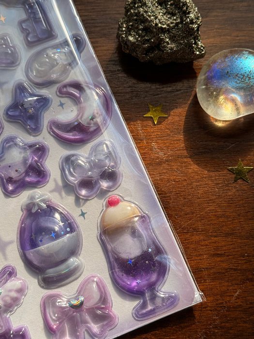 Chunky Gem Sticker Sheet / purple
