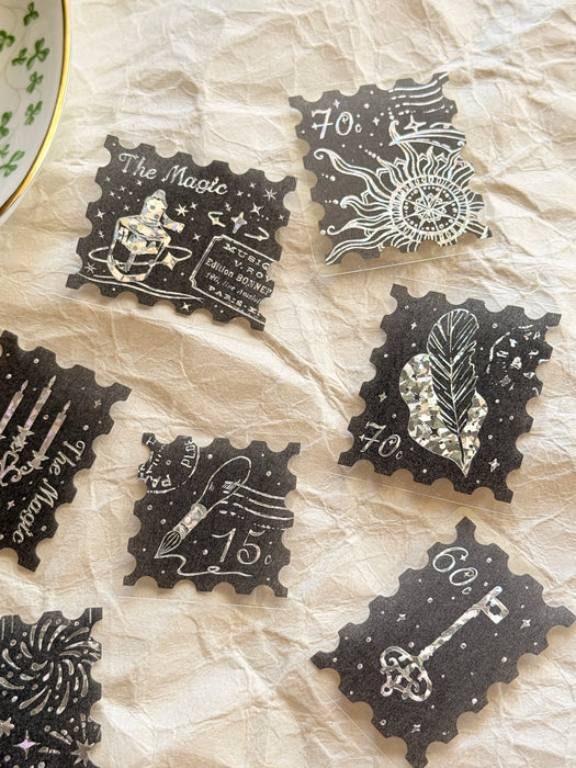 Sticker Flakes - Postage Stamp: Magic