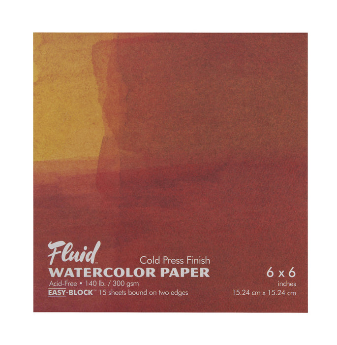Fluid 140lb Watercolor Paper Block, Cold Press - 6" X 6"