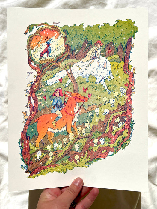 Princess Mononoke Riso Print