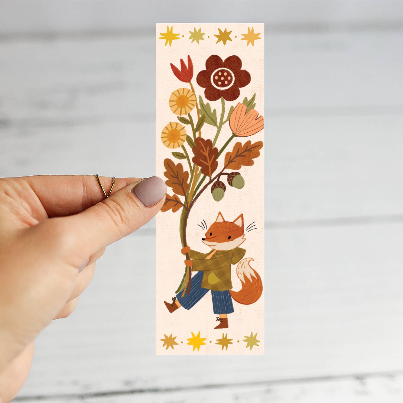 Flower Fox Bookmark