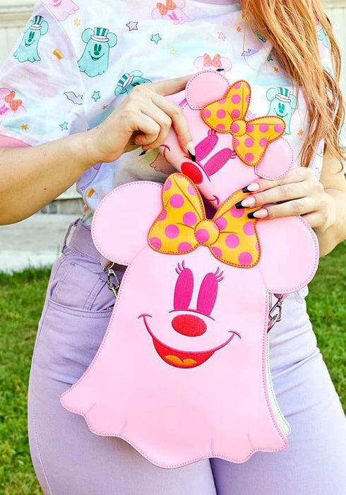 Loungefly x Disney // Minnie Mouse Pastel Pink Ghost Minnie Mini-Backpack // glows in the dark!