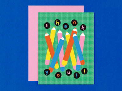 Chunky Pencils | Teacher Thank You Card