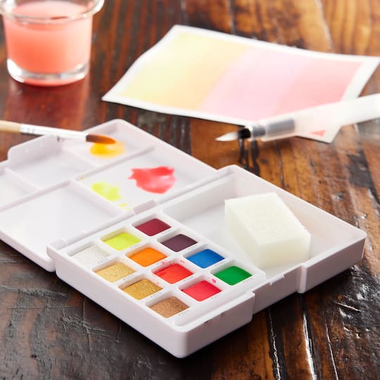Koi Water Colors Cake Set, Field Sketch Box - 12 Colors (Creative Art Colours)