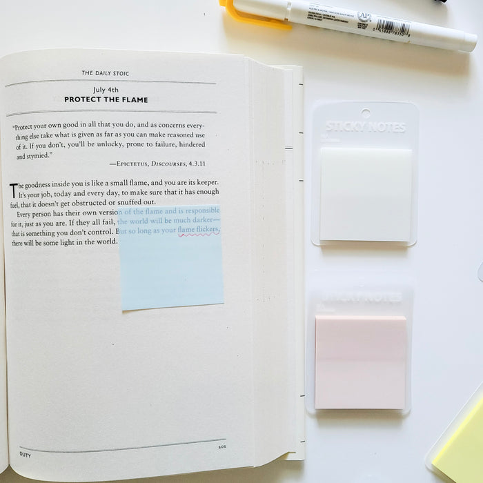 Plastic Clear Sticky Notes for Revision & Notetaking // Translucent Sticky Note // Transparent Sticky Note