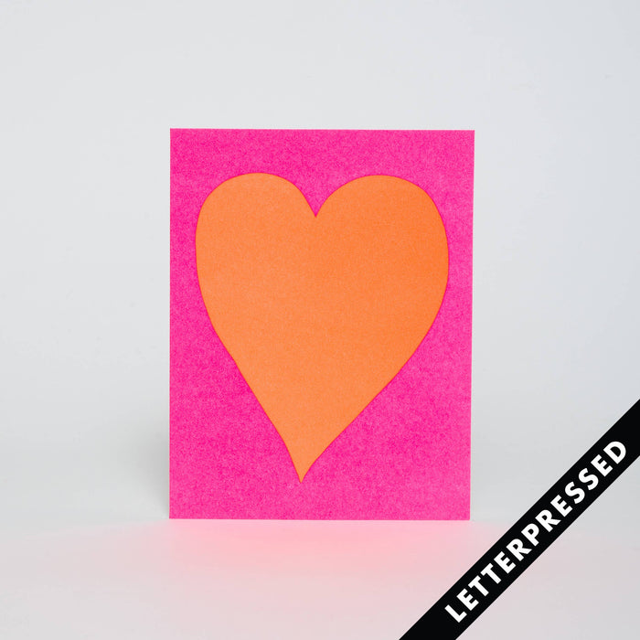 Neon Heart Greeting Card // valentine's day, friendship, anniversary