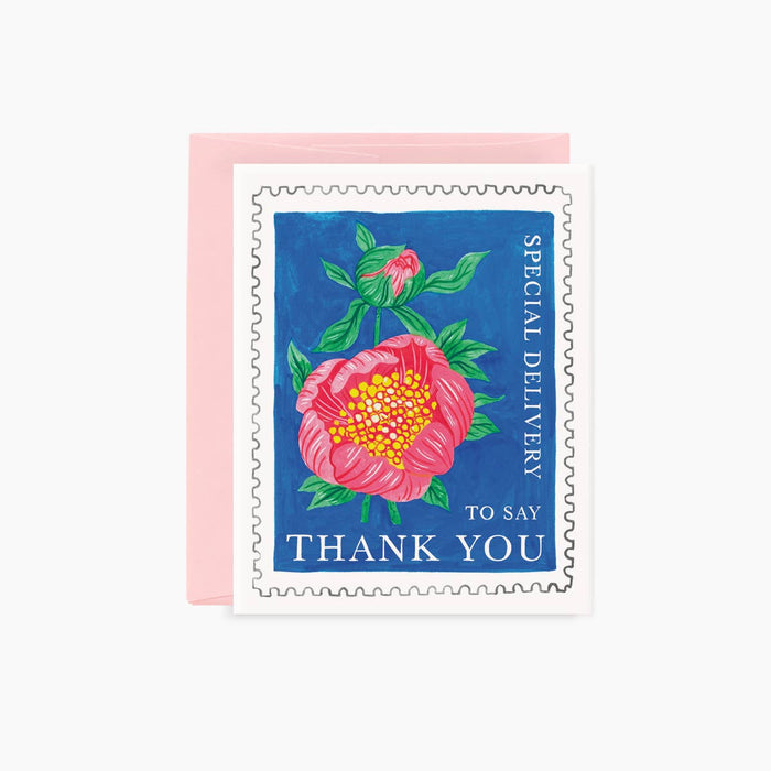 Floral Stamp Thank You Card