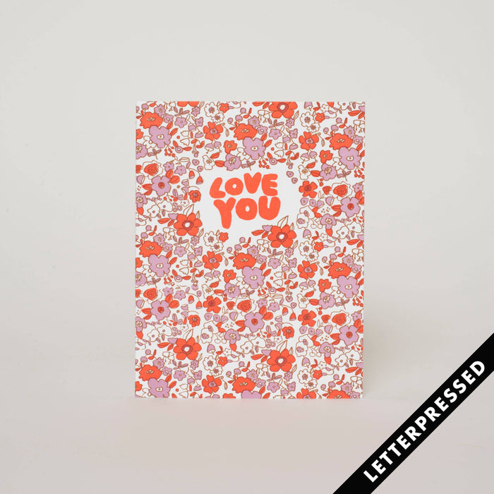 Love You Calico Greeting Card // valentine's day, just because, friendship