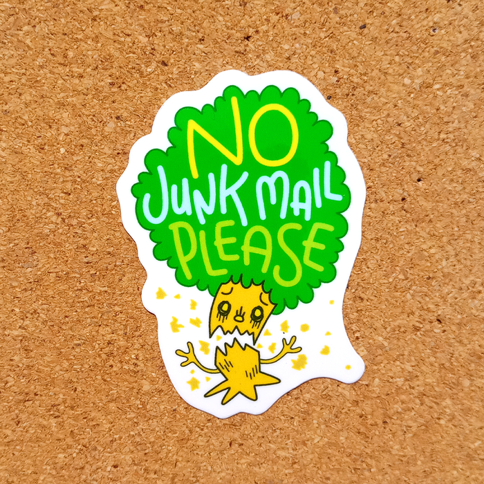 No Junk Mail Trees Sticker