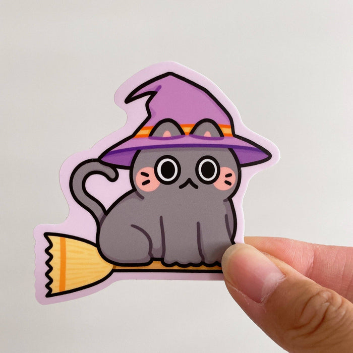 Witch Cat Halloween Vinyl Sticker