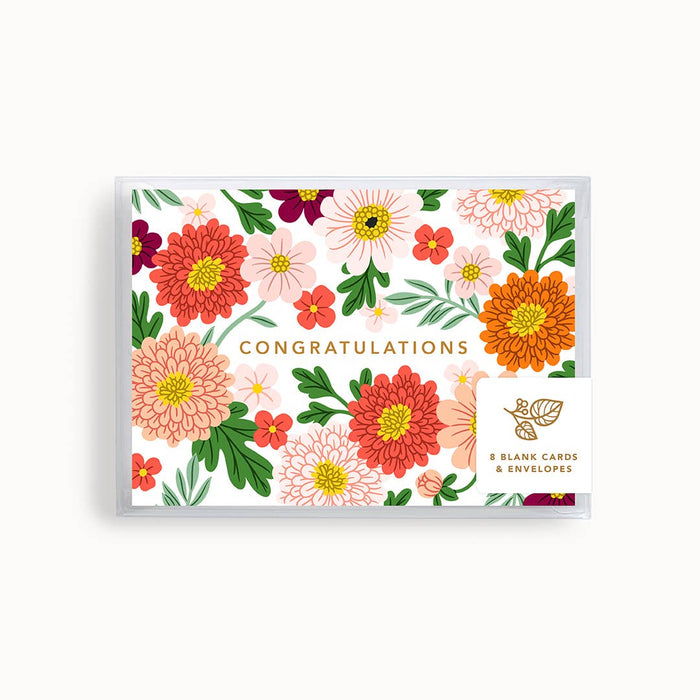 Lively Floral Congratulations | Mini Card | Boxed Set of 8