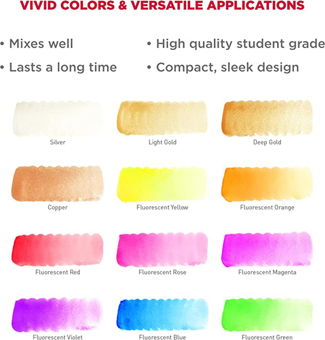 Koi Water Colors Cake Set, Field Sketch Box - 12 Colors (Creative Art Colours)