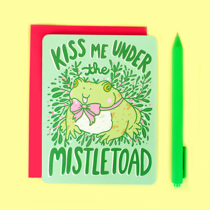 Kiss Me Under the Mistletoad Card
