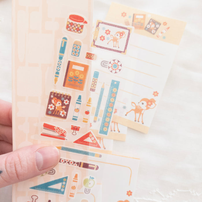Washi Paper Masking Stickers | Yurubun: Retro Flower Stationery