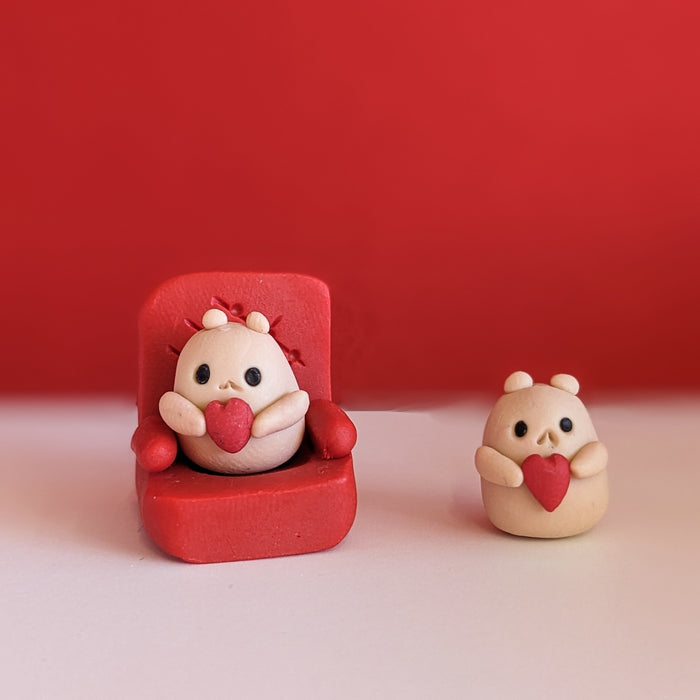 Miniature Clay Couch in Red