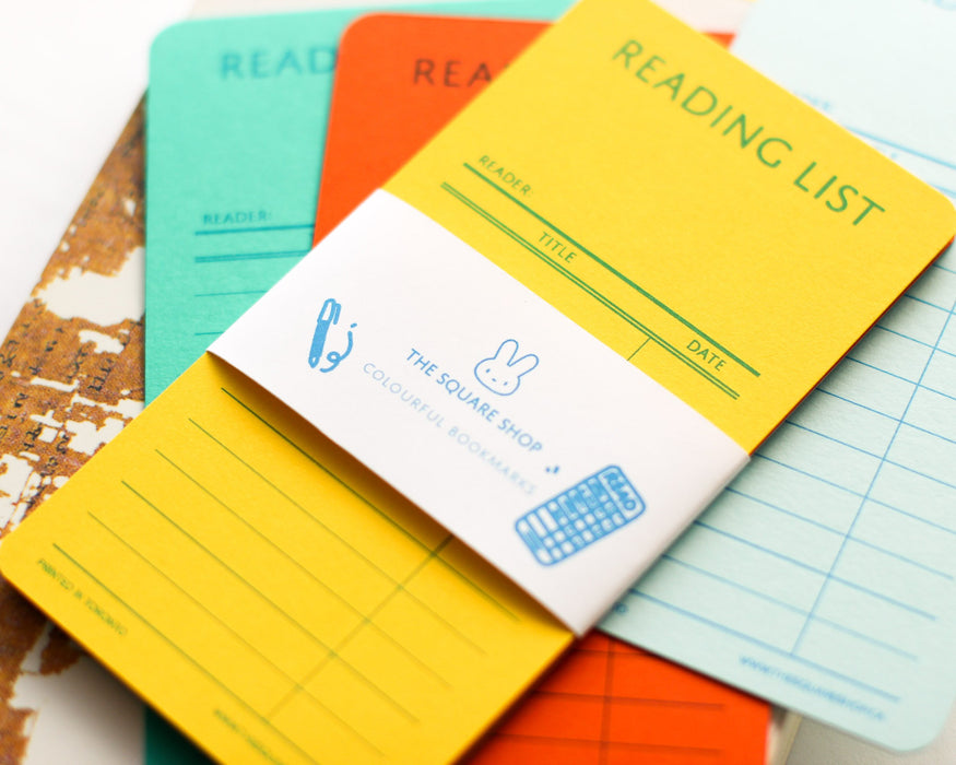 4-Pack Library Card Bookmarks: Retro