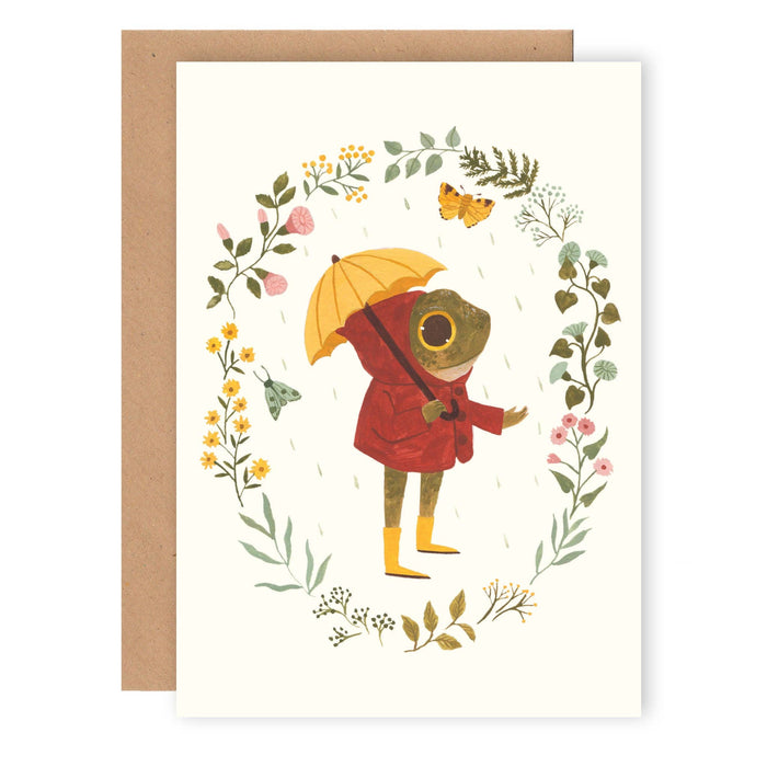 Frog with Umbrella Card