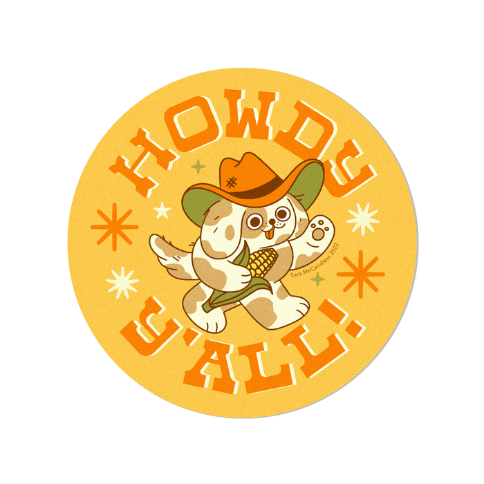Howdy Y'all Glittery Sticker