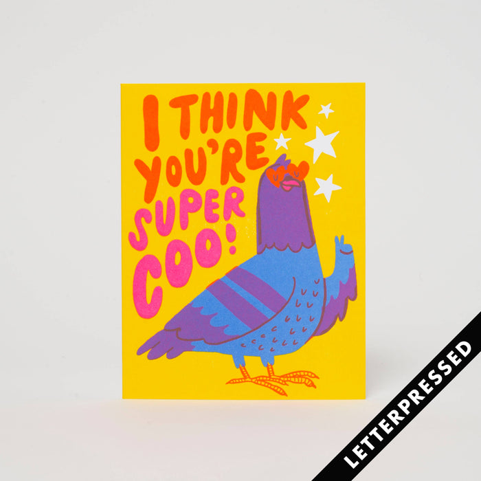 Super Coo Pigion Greeting Card // friendship, valentine's day, just because