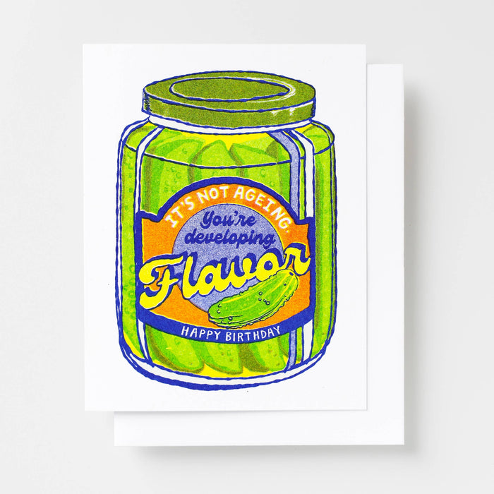 Happy Birthday - Pickle Developing Flavor Risograph Card
